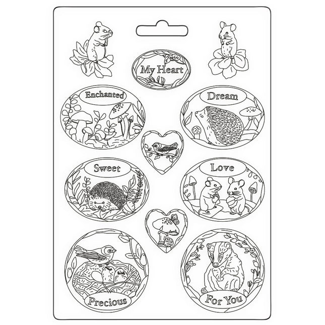 Moule souple A4 - plaques ovales Woodland
