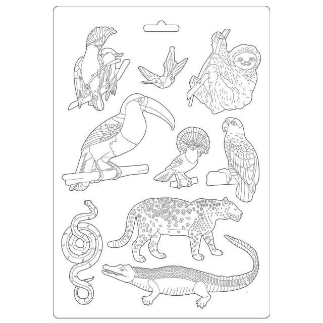 Moule souple A4 - Amazonia animaux