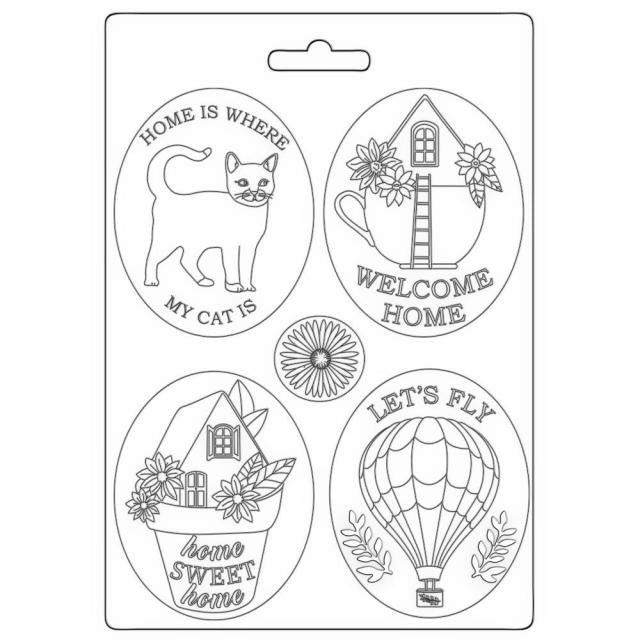 Moule souple A5 - Create Happiness Welcome Home, assiettes