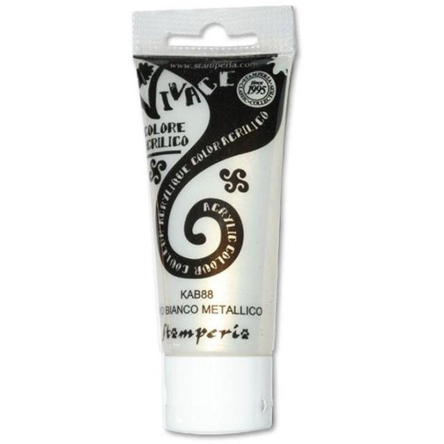 Peinture Vivace 60 ml - or blanc métallisé