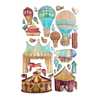 Moule en silicone A5 - Alice in Christmas cirque et montgolfières