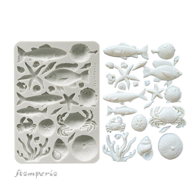 Moule en silicone A5 - coquillages et poissons Silent Sea