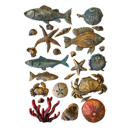 Silicon mold A5 - Silent Sea shells and fish