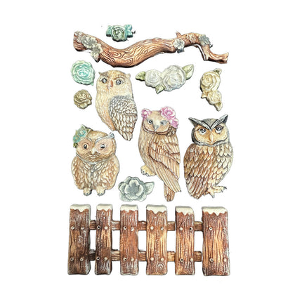 Moule en silicone A5 - The Owl's House hiboux et branche