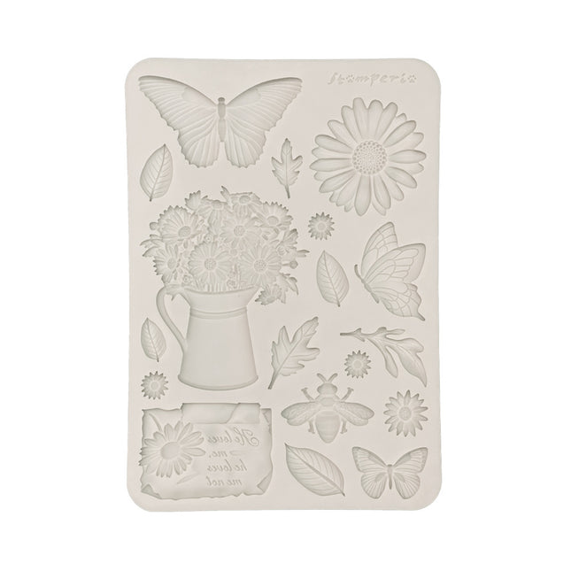 Moule en silicone A5 - Marguerite et papillon Daisy Art