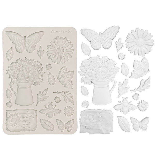 Moule en silicone A5 - Marguerite et papillon Daisy Art