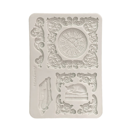 Moule en silicone Designs A5 pour loisirs créatifs - Horloge et chat symphoniques