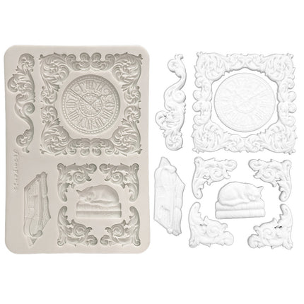 Moule en silicone Designs A5 pour loisirs créatifs - Horloge et chat symphoniques