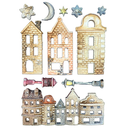 Moule en silicone motifs A5 pour les loisirs créatifs - village de Noël