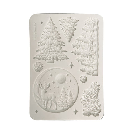 Moule en silicone motifs A5 pour les loisirs créatifs - paysage hivernal de Noël