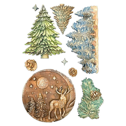 Moule en silicone motifs A5 pour les loisirs créatifs - paysage hivernal de Noël
