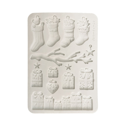 Moule en silicone motifs A5 pour les loisirs créatifs - chaussettes et cadeaux de Noël