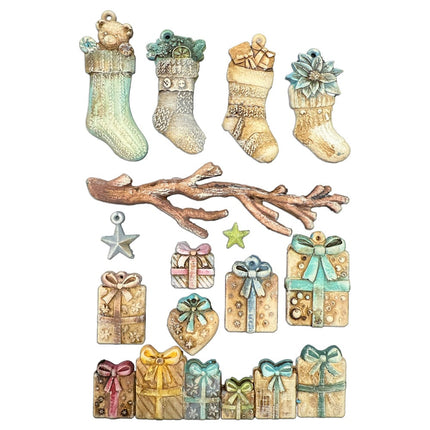 Moule en silicone motifs A5 pour les loisirs créatifs - chaussettes et cadeaux de Noël