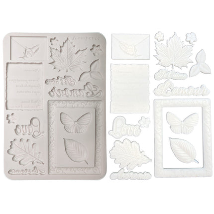 Moule en silicone, motifs A5, pour loisirs créatifs - Flowers and Poems