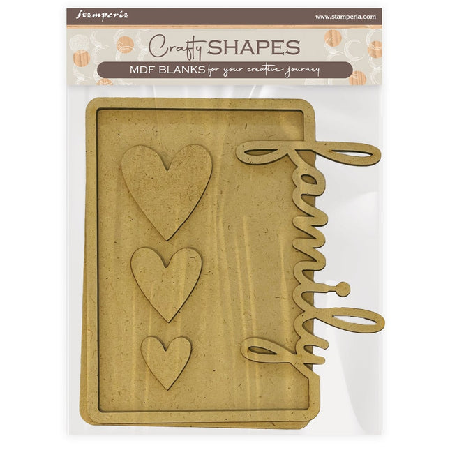 Formes créatives : plaque familiale avec cœurs