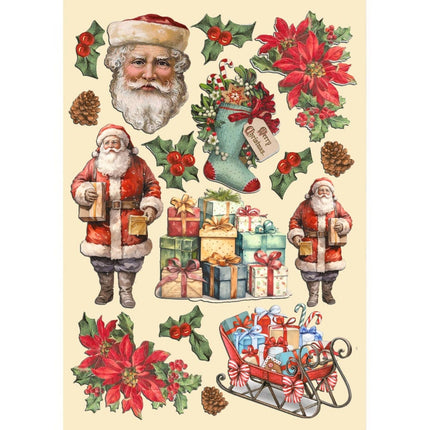 Forme en bois colorée A5 - Noël classique