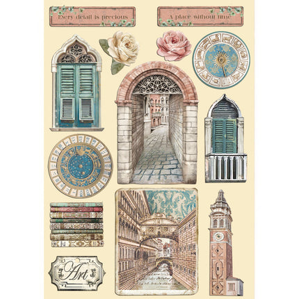 Forme en bois colorée A5 - Venice City of Art