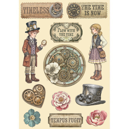 Printed decorative Wooden shape for Art and Craft A5 - Gardens of Time
