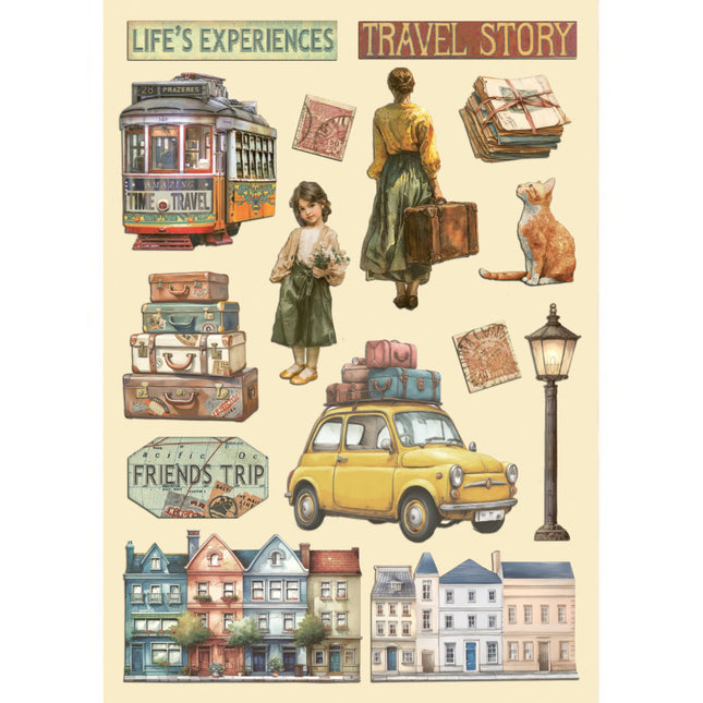 Colored Wooden shape A5 - Art of Travelling