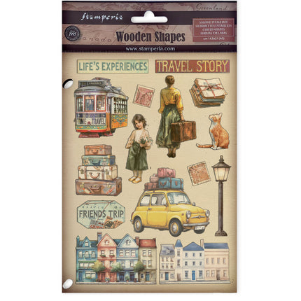 Forme en bois colorée A5 - Art of Travelling