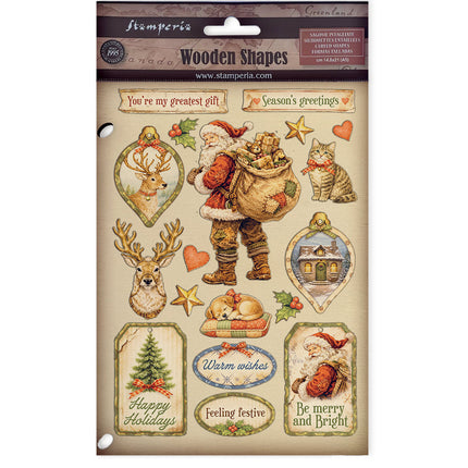 Forme décorative en bois imprimée pour loisirs créatifs, A5 - Silent Night