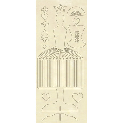 Forme en bois cm. 12,5x30 Mannequin