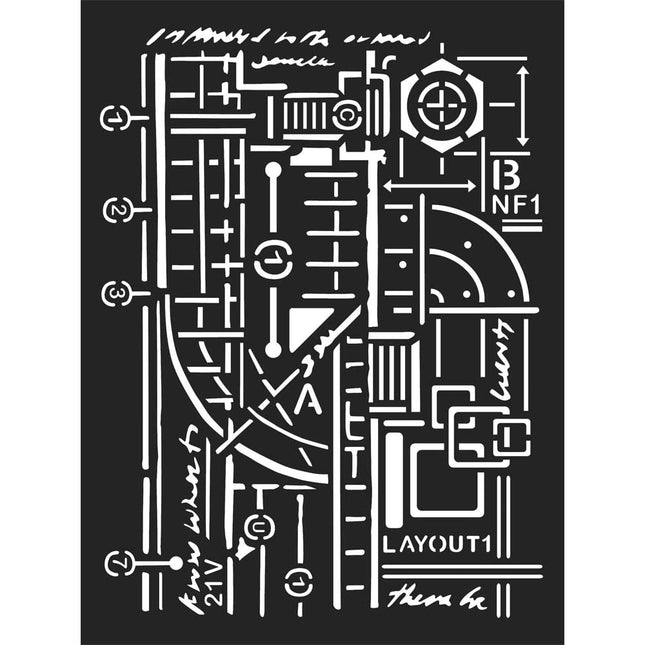 Pochoir épais cm. 15x20 - Mixed Media Layout