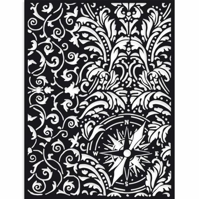 Pochoir épais cm 15X20 Sir Vagabond papier peint et boussole