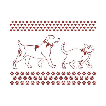 Pochoir D cm 20x15 - chien et chat DayDream
