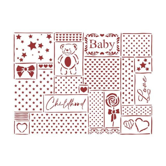 Pochoir D cm 20x15 - patchwork DayDream
