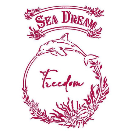 Pochoir G 21x29,7 cm - Rêve romantique de la mer liberté