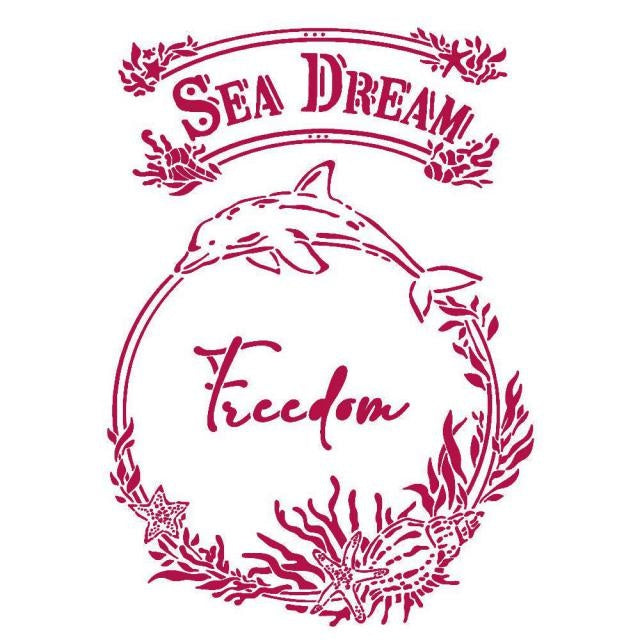 Pochoir G 21x29,7 cm - Rêve romantique de la mer liberté