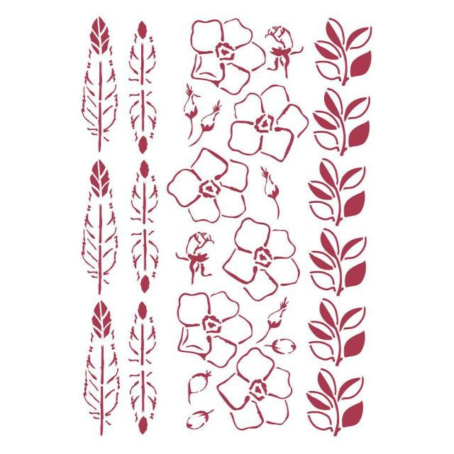 Pochoir G cm 21x29,7 - Bordures de Noël romantiques