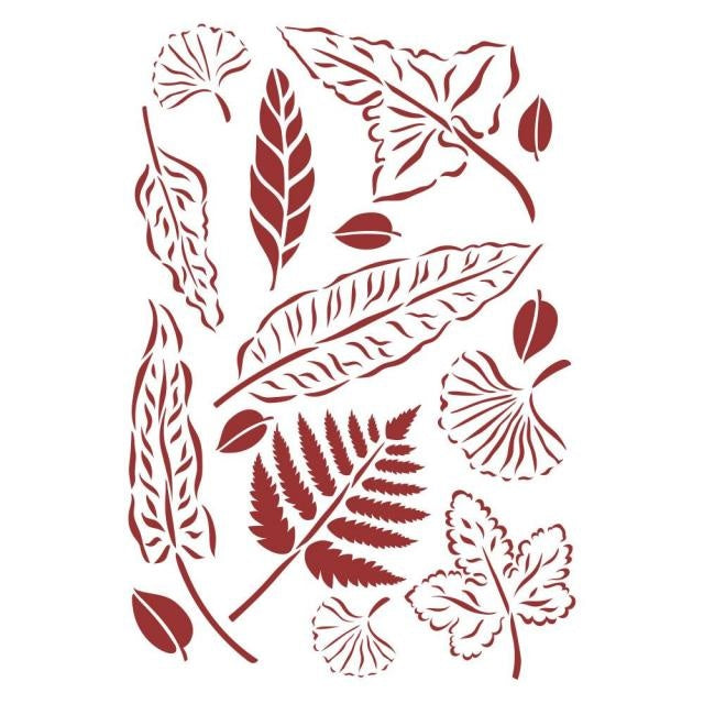 Pochoir G cm 21x29,7 - Romantic Garden House feuilles