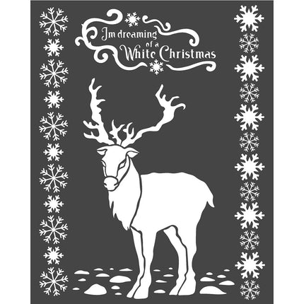 Pochoir épais cm. 20X25 White Christmas cerf