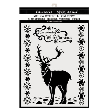 Pochoir épais cm. 20X25 White Christmas cerf
