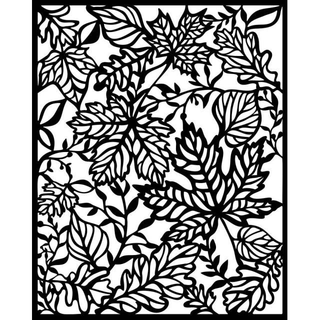 Pochoir épais cm 20X25 - Forêt magique feuilles