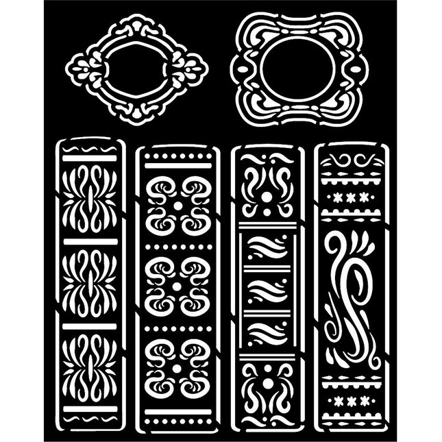 Pochoir épais cm 20X25 - Livres de la bibliothèque vintage