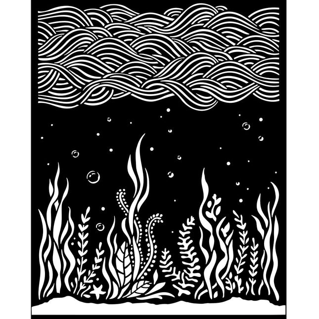 Pochoir épais 20X25 cm - Songs of the Sea coraux et posidonies