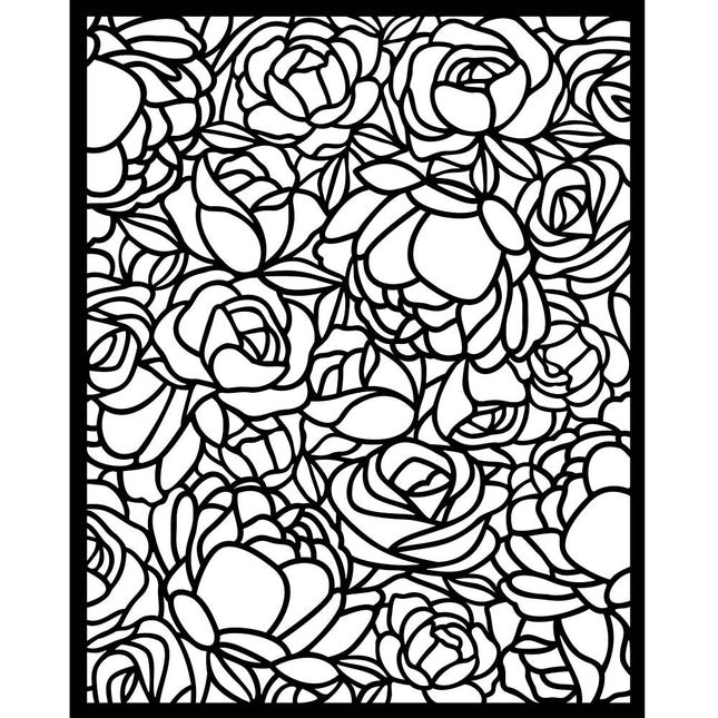 Pochoir épais 20X25 cm - Romance Forever, motif de roses
