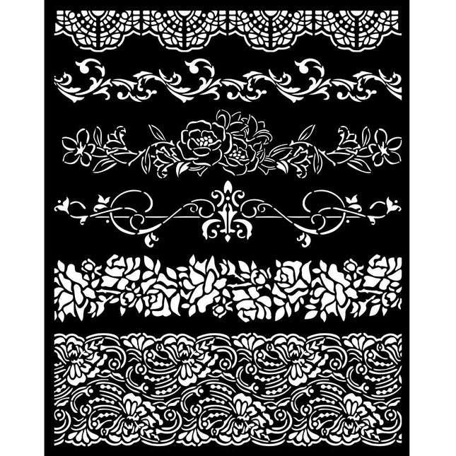 Pochoir épais 20X25 cm - Romance Forever, bordures