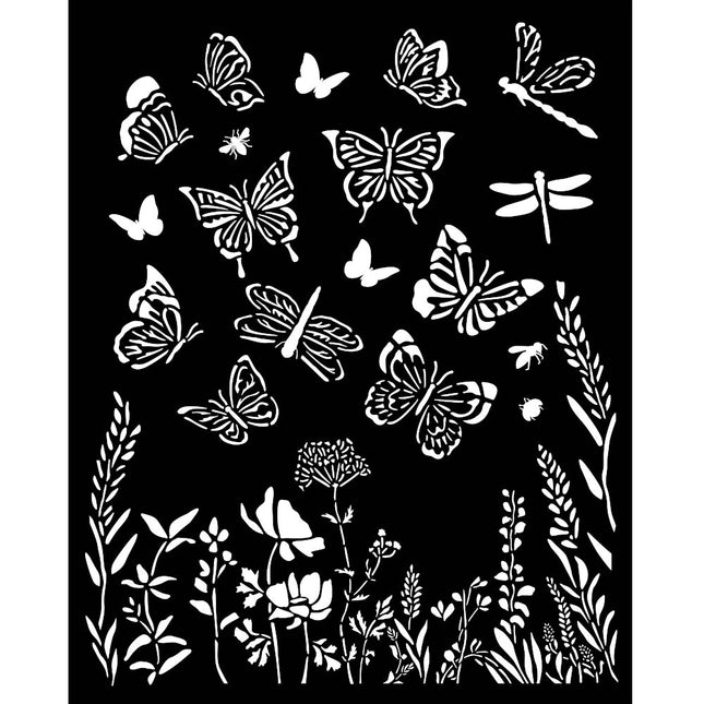 Pochoir épais cm 20X25 - Papillons lavande