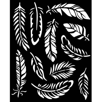 Pochoir épais cm 20X25 - Plumes lavande