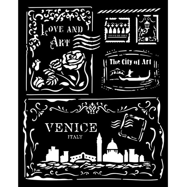 Pochoir épais cm 20X25 - Venice City of Art cartes