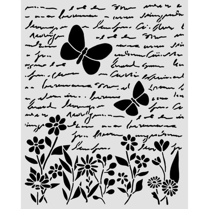 Pochoir épais cm 20X25 - Lettre et papillon Daisy Art