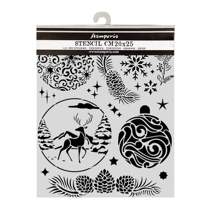 Pochoir découpé au laser pour loisirs créatifs 20X25 cm - Boules de Noël