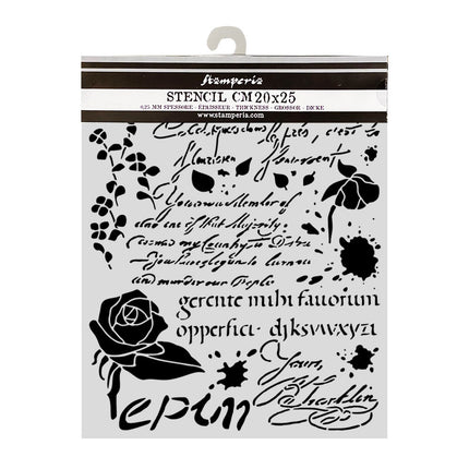 Pochoir découpé au laser pour loisirs créatifs, cm 20X25 - Flowers and Poems, inspirations latines