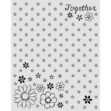 Pochoir découpé au laser pour loisirs créatifs 20X25 cm - Cozy Family motif Ensemble