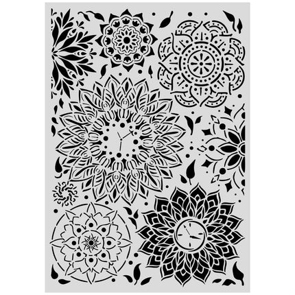Pochoir découpé au laser pour les loisirs créatifs et les arts A3 - motif mandala