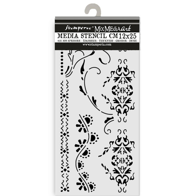 Pochoir épais cm 12X25 - bordures Old Lace